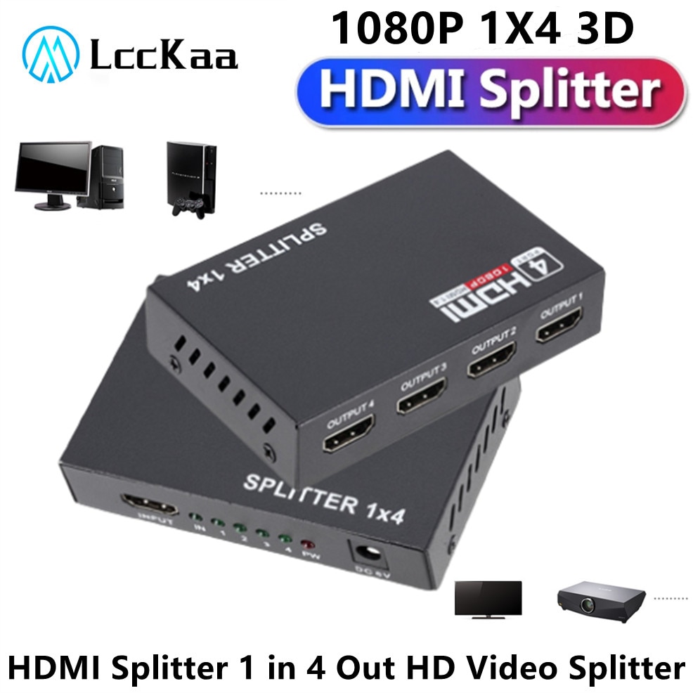 LccKaa HDMI ȣȯ й , HD 1.4 й , HDTV DVD PS4 Xbox HDCP, 1 in 4 out, 1080P, 1x4